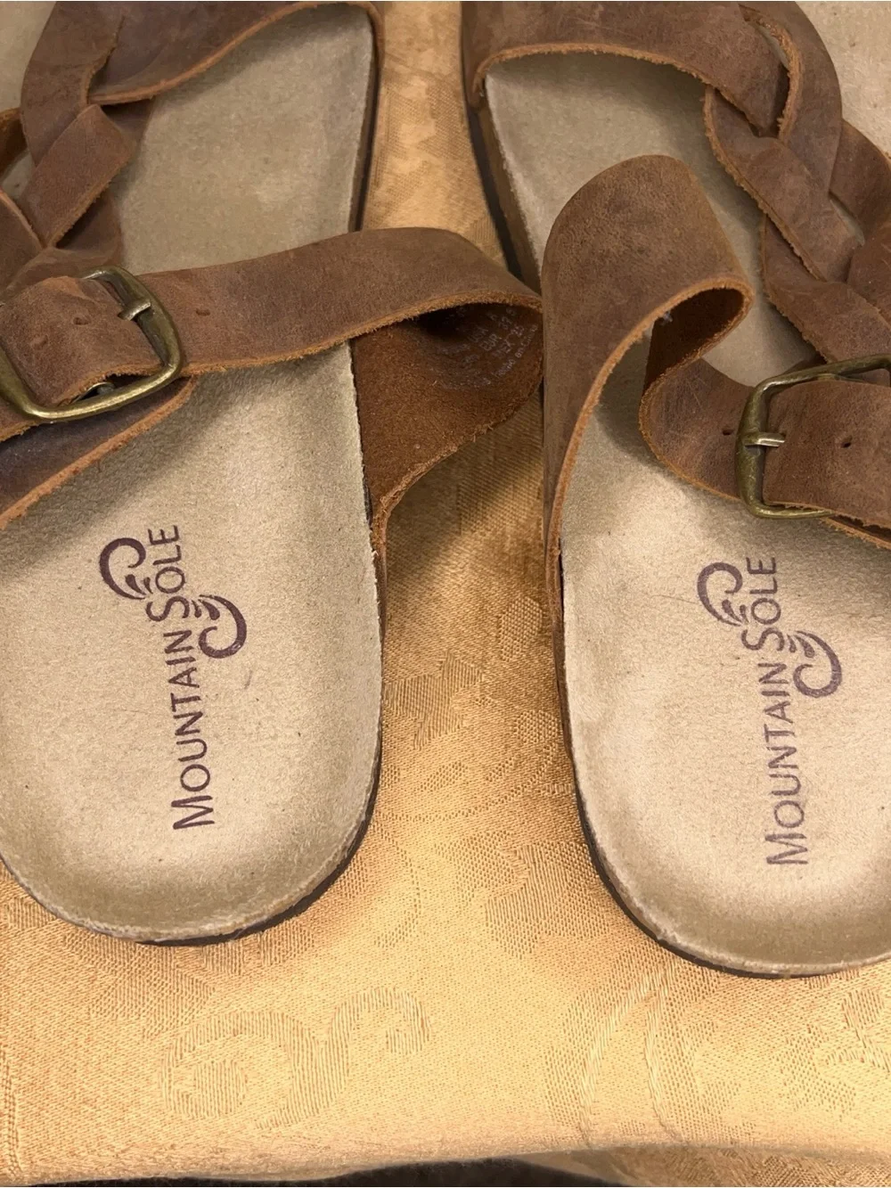 Size 8 Womens Mountain Some Brown Leather Sandals Braided Hippie Beach Boho